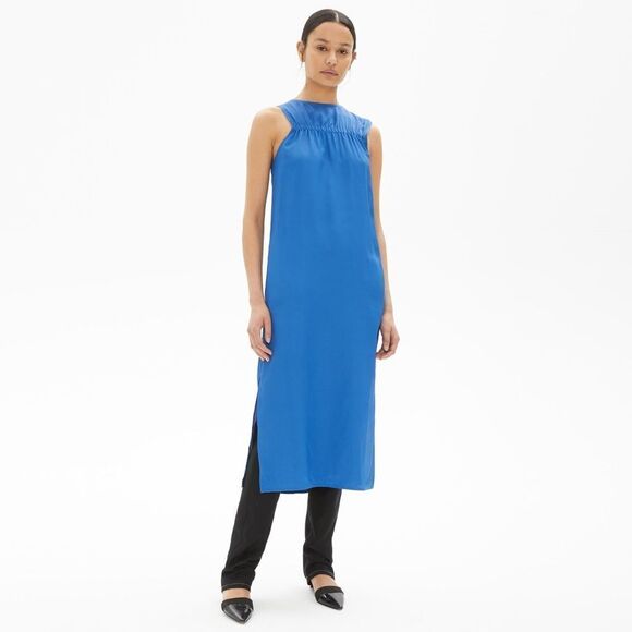 NEW Helmut Lang Cerulean Blue Sleeveless Elasticated Viscose Dress Size 0 - Picture 1 of 7